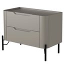 Ver imagem 4 de Mesa de Cabeceira Orgânica 2 Gavetas Pés Industrial Preto Bliss I03 Grigio - Lyam Decor