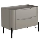Ver imagem 1 de Mesa de Cabeceira Orgânica 2 Gavetas Pés Industrial Preto Bliss I03 Grigio - Lyam Decor