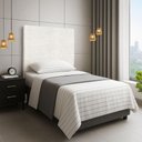 Ver imagem 1 de Cabeceira Encantador Cama Box Solteiro 100 Cm Estofada Revestida em Bouclé