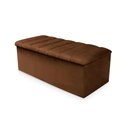 Ver imagem 3 de Kit Cabeceira + Calçadeira Baú Cancun Solteiro 120cm Suede - Ecotec Decor:Marrom