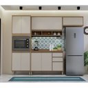 Ver imagem 1 de Cozinha Completa 4 Peças com Espaço para Micro-ondas e Tampo 270cm Lari Luciane Móveis