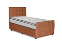 Ver imagem 1 de Cama com Cabeceira Solteiro Estofada Uvaia 90cm Suede:terracota