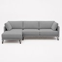 Ver imagem 5 de Sofá Sala de Estar Atena Chaise Esquerdo Pés de Ferro 254cm 4 Lugares Bouclê Cinza M1 - Monari Desig