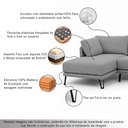 Ver imagem 4 de Sofá Sala de Estar Atena Chaise Esquerdo Pés de Ferro 254cm 4 Lugares Bouclê Cinza M1 - Monari Desig
