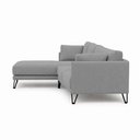 Ver imagem 6 de Sofá Sala de Estar Atena Chaise Esquerdo Pés de Ferro 254cm 4 Lugares Bouclê Cinza M1 - Monari Desig