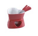 Ver imagem 1 de Jogo de Fondue Cerâmica Branco Herstal 7 Peças Vermelho - Hauskraft