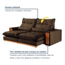 Ver imagem 4 de Sofa Retratil e Reclinavel Capri 230cm Kc Rei de Casa Veludo Marrom