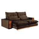 Ver imagem 1 de Sofa Retratil e Reclinavel Capri 230cm Kc Rei de Casa Veludo Marrom
