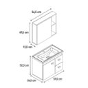 Ver imagem 5 de Gabinete Banheiro 60cm Espelheira MDF Cuba Mármore Suspenso:Madeirado/Biscuit