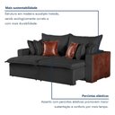 Ver mais imagens de Sofá Cama Retrátil 5 Lugares Linho Siena 280cm Preto