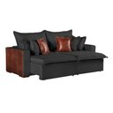 Ver imagem 3 de Sofá Cama Retrátil 5 Lugares Linho Siena 280cm Preto