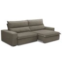 Ver imagem 1 de Sofá Retrátil Reclinável para Sala 3 Lugares 250cm Senzi F04 Veludo Marrom Claro - Lyam Decor