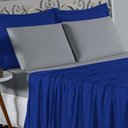 Ver imagem 3 de Jogo de Cama Casal Viúva Nobre 4 Peças Malha 100% Algodão - Royal / Cinza