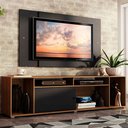 Ver imagem 1 de Rack Madesa Cancun e Painel para TV até 58 Polegadas Rustic/Preto 7K8N Cor:Rustic/Preto/Preto