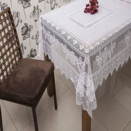 Toalha de Mesa em Renda 6 Lugares Branca Color Retangular 1,50M x 2,20M - Interlar - 2