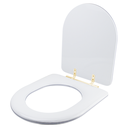 Ver imagem 2 de Assento Sanitário Almofadado Carrara Branco para Vaso Deca com Ferragem Dourada