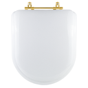 Ver imagem 1 de Assento Sanitário Almofadado Carrara Branco para Vaso Deca com Ferragem Dourada