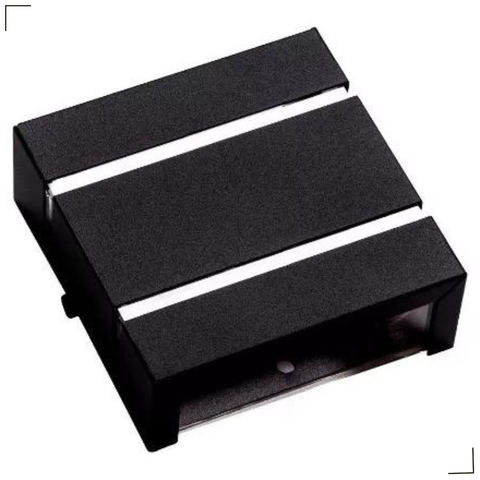 Arandela Slim 2 Frisos e 2 Fachos com Lâmpada de 5w:preto/6500k