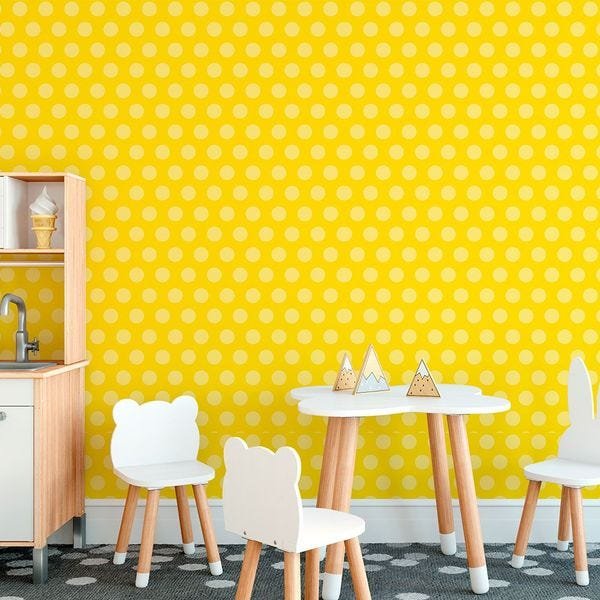 Saldão - Papel de Parede Xadrez Soft Amarelo