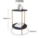 Ver imagem 4 de Mesa de Apoio Lateral Nina Preto com Pés de Ferro Bronze
