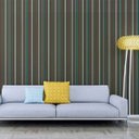 Ver imagem 1 de Papel de Parede Autoadesivo Listra Marrom e Verde Água