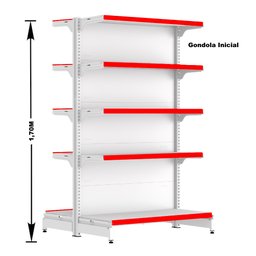 Gondola Centro 170 Fit Ate 3 Metros 1 Ponta Branco 35b Pe Vermelho - 2