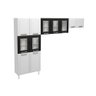Kit de Cozinha Completa 3 Peças Turquesa (2 Armários + 1 Paneleiro) CPT125 Branco/Preto - Telasul - 1