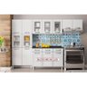 Kit de Cozinha Completa 3 Peças Turquesa (2 Armários + 1 Paneleiro) CPT125 Branco/Preto - Telasul - 5