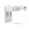 Kit de Cozinha Completa 3 Peças Turquesa (2 Armários + 1 Paneleiro) CPT125 Branco/Preto - Telasul - 3