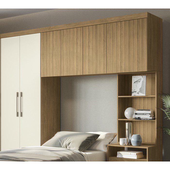 Armario Aereo Para Quarto Modulado 67X105cm L539 Prisma Freijo Ripado ...