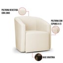 Ver imagem 3 de Poltrona Decorativa Base Giratória Kit 2 Stella Max Linho Bege D03 - D’Rossi