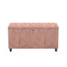 Baú Recamier Multiuso Descanso e Armazenamento Modelo Clássico Estofado em Veludo:rosa - 1