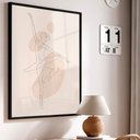 Ver imagem 1 de Quadro Decorativo Abstrato Ballet em Linhas em Moldura Caixa Tacolado Moldura Trad 1cm Madeira Escur