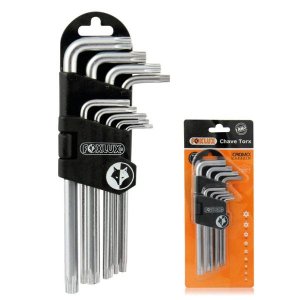 Jogo de Chave Torx Foxlux 09 peças com Estojo T10 a T50
