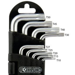 Jogo de Chave Torx Foxlux 09 peças com Estojo T10 a T50 - 2