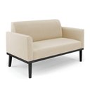 Ver mais imagens de Sofá Namoradeira com 2 Poltronas Base de Madeira Fixa Preto Marisa Suede D03 - D'Rossi Bege