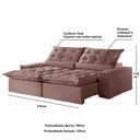 Ver imagem 4 de Sofá Retrátil Reclinável 2.10 m Veludo Jolie Rose Montano