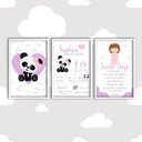 Ver imagem 1 de Kit 3 Quadros Decorativos - Panda:preta