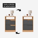 Ver imagem 2 de Mesa de Cabeceira 2 Gavetas Sole - Freijó Titanium - Albatroz