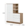 Guarda Roupa Cômoda Infantil Mágica 2 Portas 3 Gavetas Carvalho Branco Tana Decor Qmovi - 5