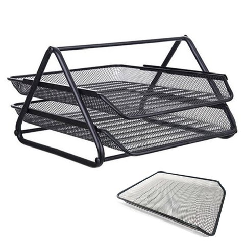 Organizador Documento Bandeja Dupla Escritorio Trabalho Mesa Suporte Home Office Papel Arquivo