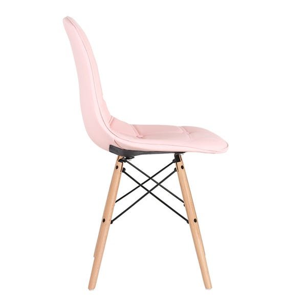 Cadeira Estofada Eames Botonê - Eiffel - Rosa - Madeira Clara - 2