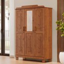 Ver imagem 1 de Guarda Roupa Roupeiro 3 Portas com Espelho Linha Cobre 1271c Castanho Finestra