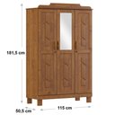 Ver imagem 2 de Guarda Roupa Roupeiro 3 Portas com Espelho Linha Cobre 1271c Castanho Finestra