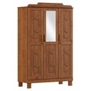 Ver imagem 4 de Guarda Roupa Roupeiro 3 Portas com Espelho Linha Cobre 1271c Castanho Finestra