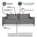 Ver imagem 7 de Sofá Etios 2 Lugares 1,80 Veludo - Lucadi Home