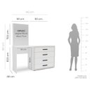 Ver imagem 3 de Cômoda Penteadeira Valência 4 Gavetas Espelho 149x160cm Branco 250803