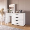 Ver imagem 1 de Cômoda Penteadeira Valência 4 Gavetas Espelho 149x160cm Branco 250803
