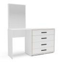 Ver imagem 2 de Cômoda Penteadeira Valência 4 Gavetas Espelho 149x160cm Branco 250803