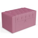 Ver imagem 6 de Cabeceira e Calçadeira Báu Solteiro Atena 90cm Capitonê Suede Rosa - Desk Design
